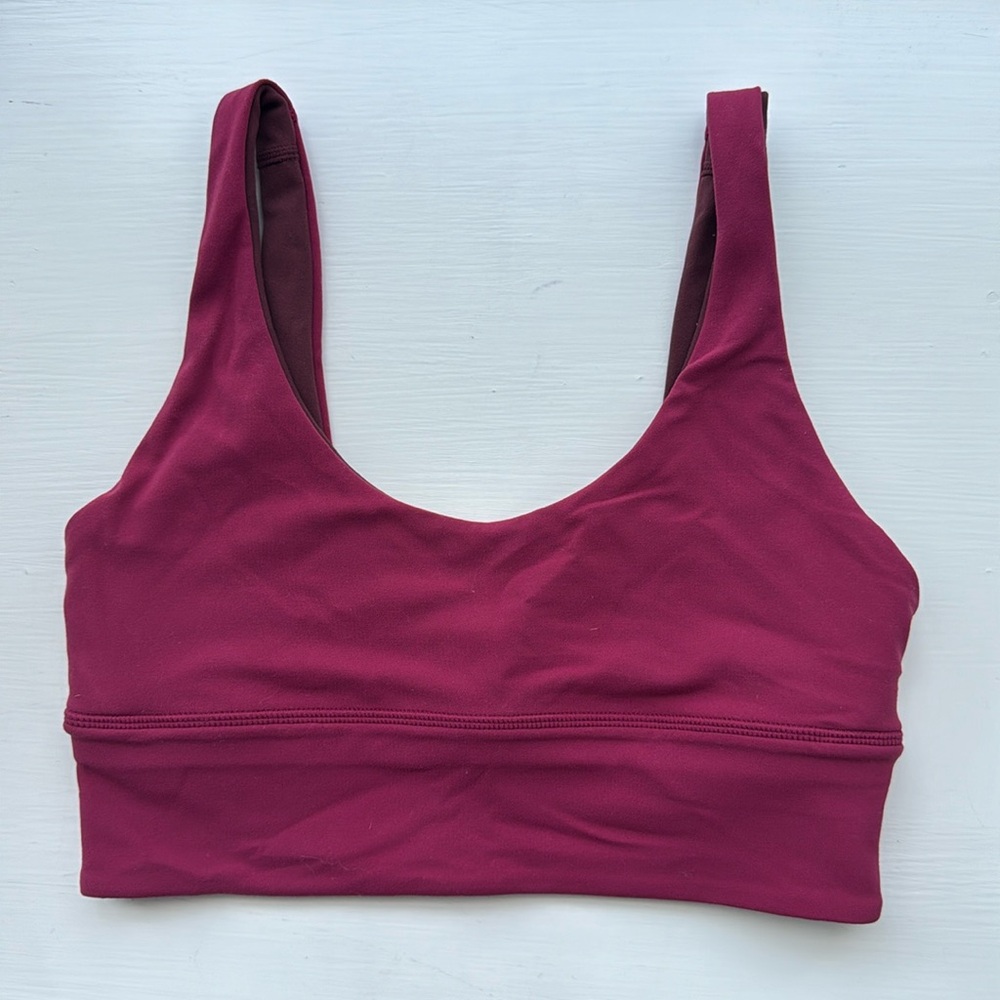 align bra a/b cup burgundy/red reversible size 6 lululemon